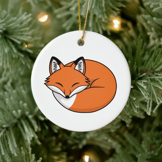 Spipande Tecknad Fox Julgransprydnad Keramik (Träd)