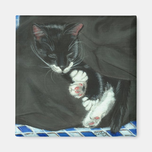 Spipande Tuxedo Cat Magnet (Framsidan)