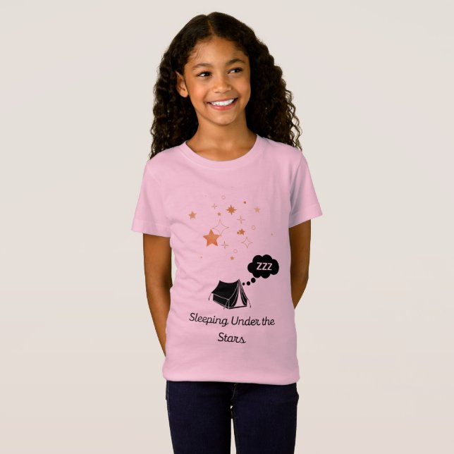 Spipande under Stars Girls' Jersey T-Shirt (Hel framsida)