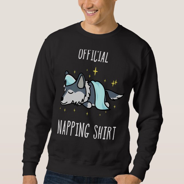 Spipande Varg Pajamas Sleepyhead Lång Ärmad Tröja (Framsida)