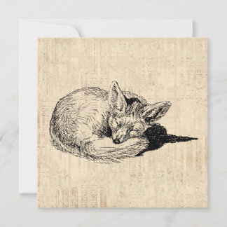 Spipfox Illustrated Art Cute Vintage Animal Kort
