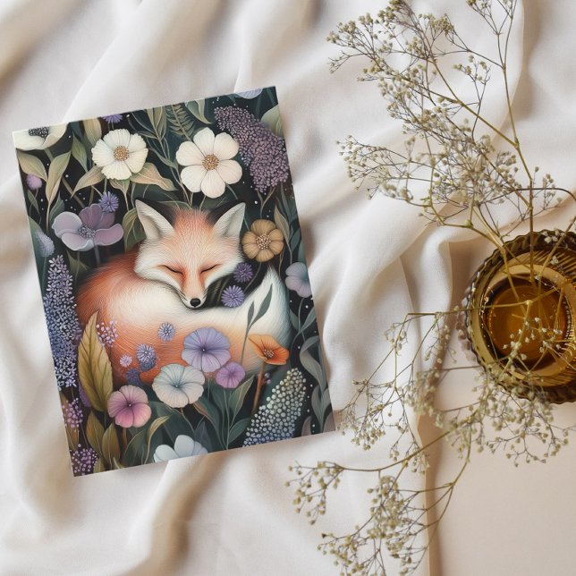 Spipfox med jodblommor helg vykort (Skapare uppladdad)