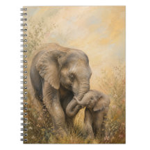 Spiral anteckningsbok för mamma & baby elefant |