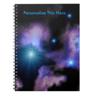Spiral anteckningsbok för personligSci Fi Nebulae Anteckningsbok Med Spiral