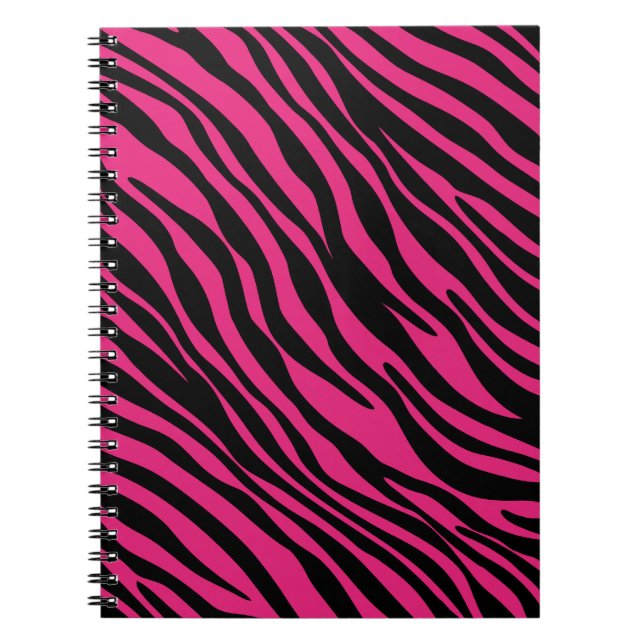 Spiral anteckningsbok för rosa och svart zebra (Framsidan)