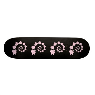 Spiral av rosa Elephants. Skateboard Bräda 19,5 Cm