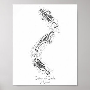 Spiral av sälarkonsttrycket poster