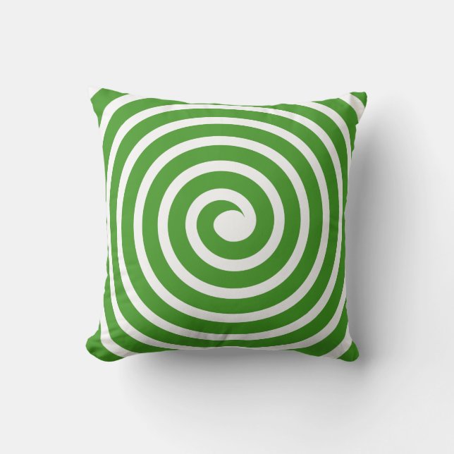 Spiral - Avocado Grönt om White Kudde (Framsida)
