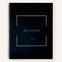 Spiral bärbar dator med Ad Astra-utskrift