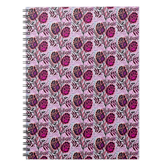 Spiral bärbar dator med Blommigt-bild Anteckningsbok (Framsidan)