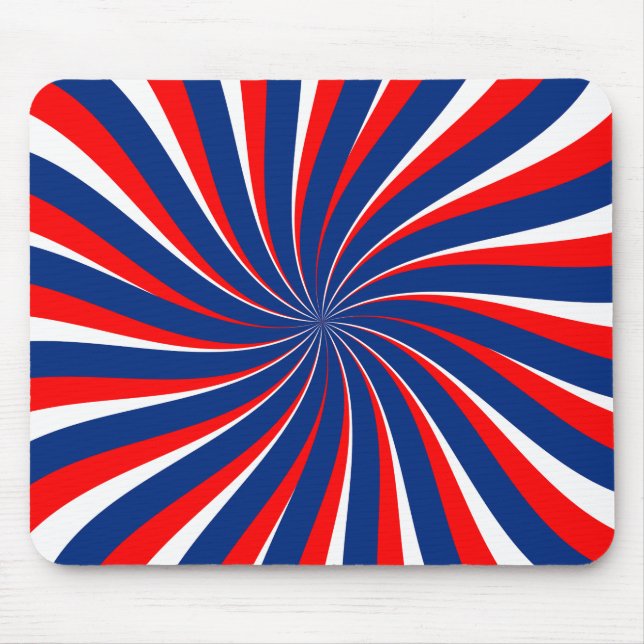 Spiral blå, vit röd... musmatta (Framsidan)