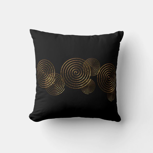 Spiral Celtic symbol guld metallisk Dekorativ kudd Kudde (Framsida)