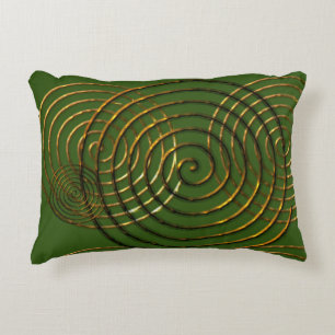 Spiral Celtic symbol guld metallisk Dekorativ kudd Prydnadskudde
