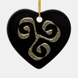 Spiral Celtic symbol guld metallisk Julgransprydnad Keramik