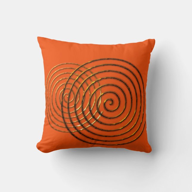 Spiral Celtic symbol guld metallisk Kudde (Framsida)