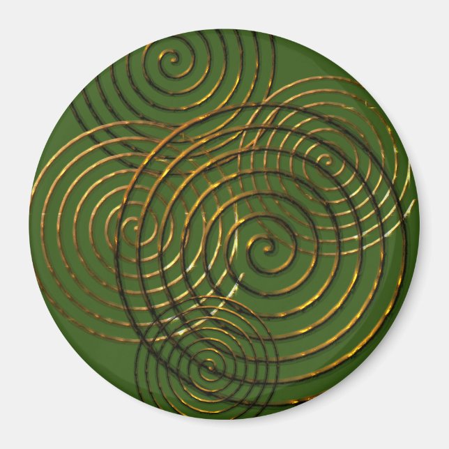 Spiral Celtic symbol guld metallisk Magnet (Framsidan)