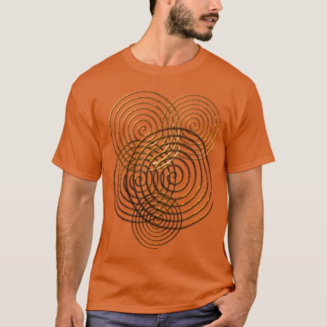 Spiral Celtic symbol guld metallisk T Shirt (Framsida)