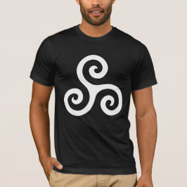 Spiral Celtic Triskelion in White T Shirt