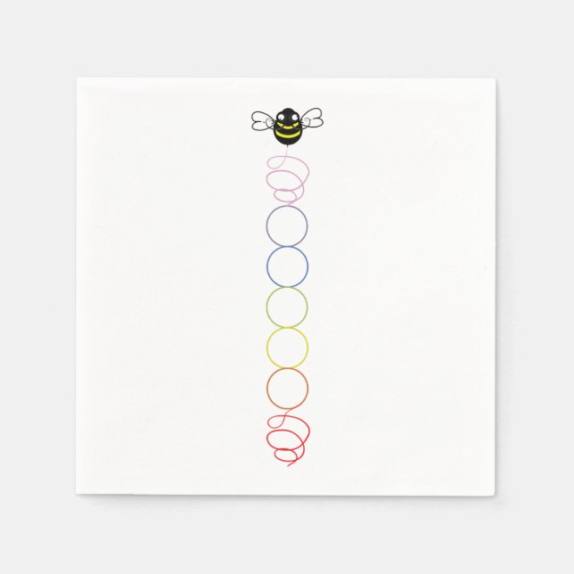 Spiral Chakra Bee Cocktail Napkins Pappersservett (Framsidan)