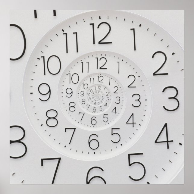 Spiral Clock Droste Clock Poster (Framsidan)