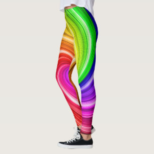 Spiral Colorour Tie Dye Rainbow Swirl Art Mönster Leggings