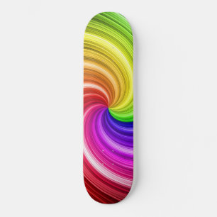 Spiral Colorour Tie Dye Rainbow Swirl Art Mönster Mini Skateboard Bräda 18,5 Cm
