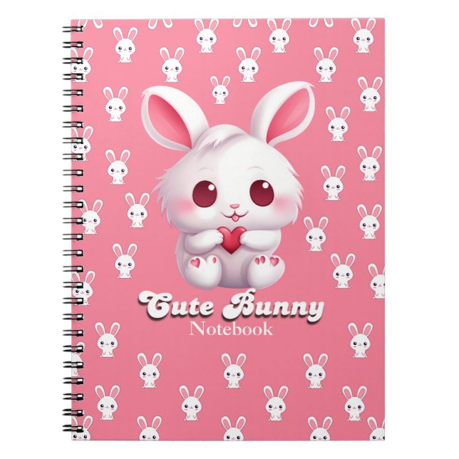 Spiral Cute Bunny bärbar dator Anteckningsbok (Framsidan)