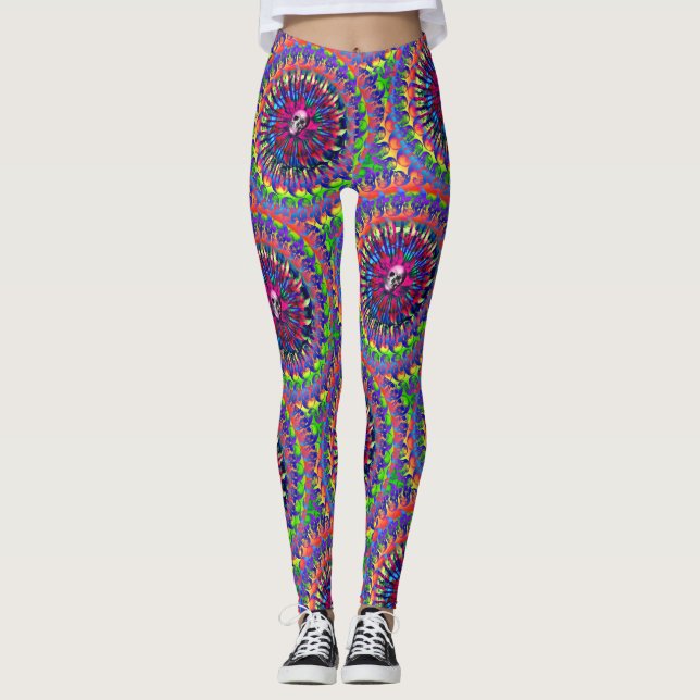 Spiral Döskallar Leggings (Framsida)