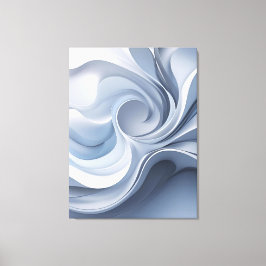 Spiral Elegance - Abstrakt Vortex Art in Soft Blue Canvastryck