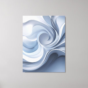 Spiral Elegance - Abstrakt Vortex Art in Soft Blue Canvastryck
