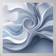 Spiral Elegance - Abstrakt Vortex Art in Soft Blue