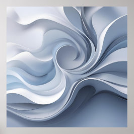 Spiral Elegance - Abstrakt Vortex Art in Soft Blue Poster