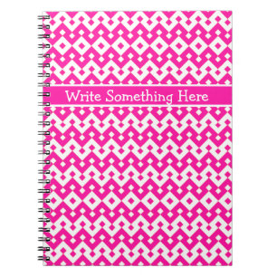 Spiral eller Journal: Candy Rosa Geometric Anteckningsbok