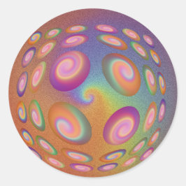 Spiral färg boll runt klistermärke