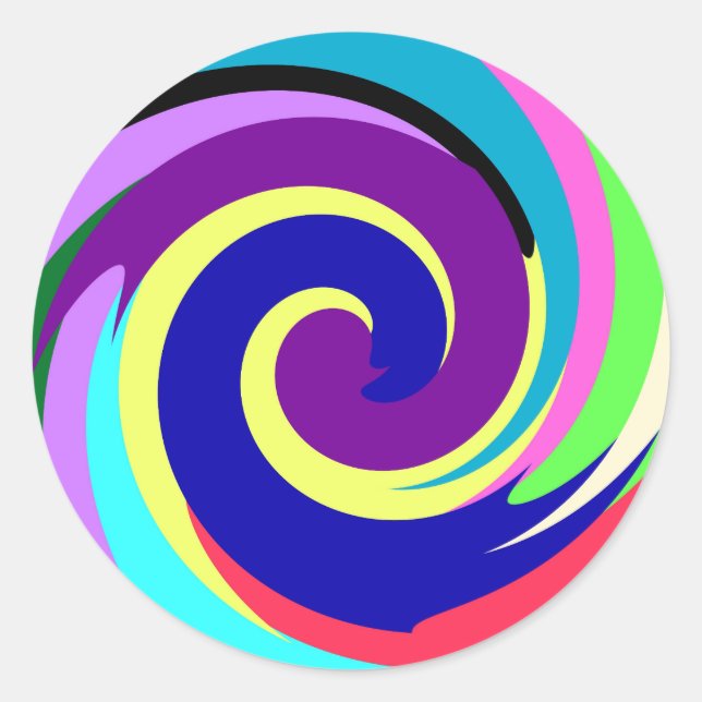 Spiral Färg Runt Klistermärke (Framsida)