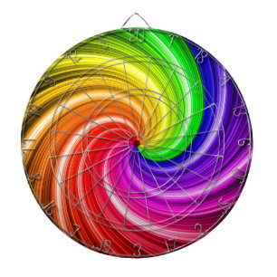 Spiral Färgglad Tie Dye Regnbåge Virvel Konst Möns Darttavla