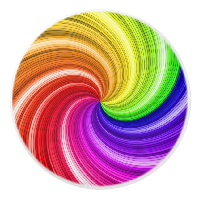 Spiral Färgstark Tie Dye Regnbåge Virvel Konst Mön Knopp (Framsidan)