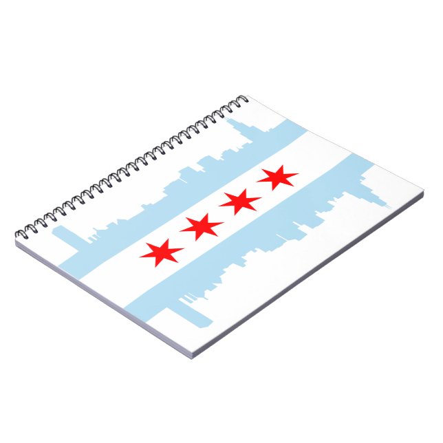 Spiral för Chicago flaggahorisont - destinerad Anteckningsbok (Vänstra Sidan)