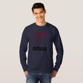 Spiral för logotypen för det Debian ord virvlar Tee