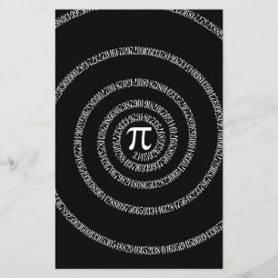 Spiral för Pi på Solid Black Flygblad