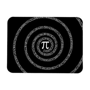 Spiral för Pi på svart dekan Magnet