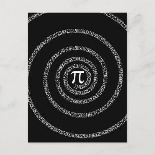 Spiral för Pi på svart dekan Vykort
