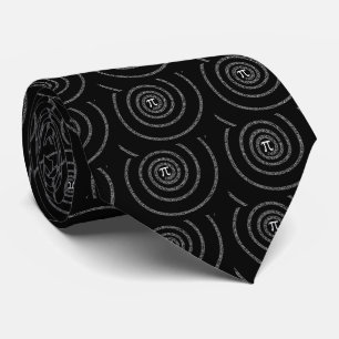 Spiral för Pi på svart design Slips