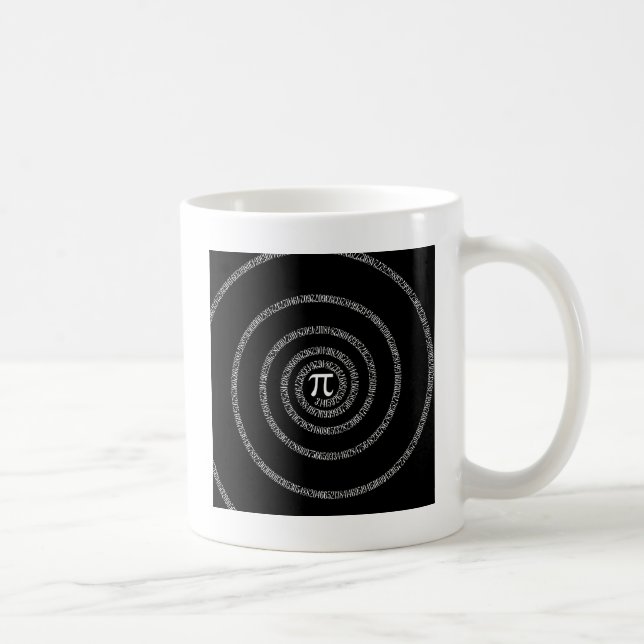 Spiral för Pi på svart stil Kaffemugg (Höger)