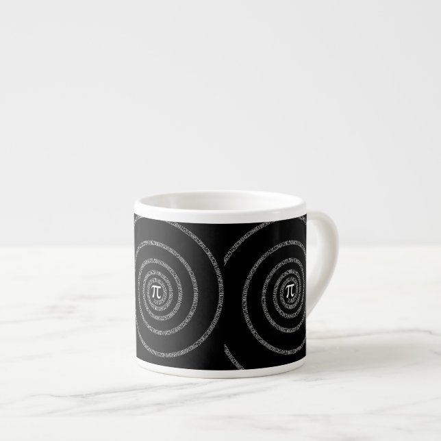 Spiral för Pi Typography on Black Espressomugg (Framsida höger)