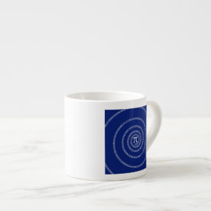 Spiral för Pi Typography on Blue Espressomugg