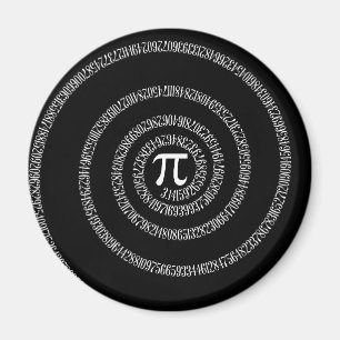 Spiral för Pi Typography på Black Magnet