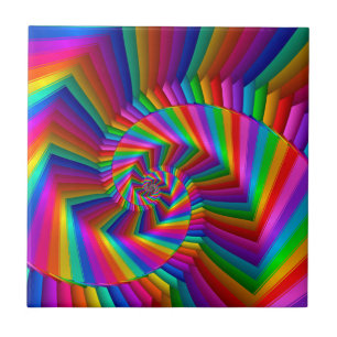 Spiral för regnbågerandfractalen belägger med kakelplatta