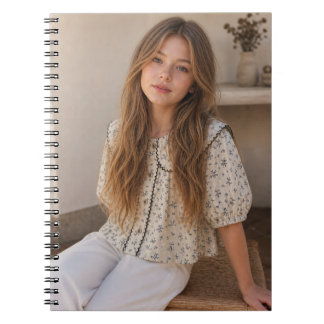 Spiral Foto Anteckningsbok Mjuk Boho Estetik Tjej