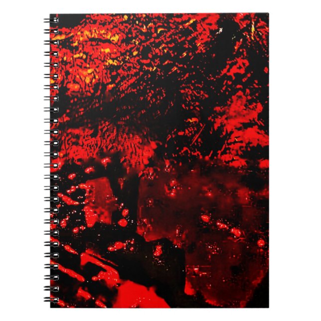 Spiral Foto anteckningsbok röd textur i mörker  (Framsidan)